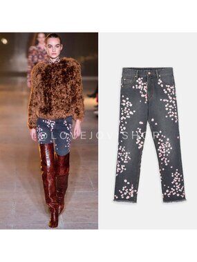 Runway | Isabel Marant Embroidered Jeans | Cherry Blossom Holana | Fall 2017
